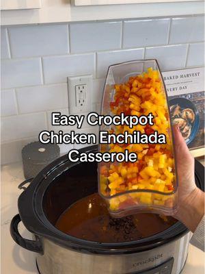 🥘 Crockpot Enchilada Casserole 🥘 The easiest, cheesiest, and most comforting dinner for busy weeknights! Bonus: it’s low-carb and packed with flavor.  Here’s how to make it: Ingredients 	•	3 chicken breasts 	•	1 can (15 oz) salsa 	•	1 tsp olive oil 	•	¾ cup chicken broth 	•	¼ cup water 	•	1 packet taco seasoning 	•	1 onion, chopped 	•	2 bell peppers, chopped 	•	1 can black beans, drained 	•	1 pack low-carb tortillas, cut into 1–2 inch squares 	•	1–2 cups reduced-fat Mexican cheese blend Directions 1️⃣ combine salsa, olive oil, chicken broth, water, taco seasoning, black beans, onion, and bell peppers. Mix well. 2️⃣ add chicken breasts. Cover and cook on high for 3–4 hours or low for 6–7 hours, until the chicken is fully cooked and falls apart easily. 3️⃣ Shred the chicken directly in the crockpot with two forks.  4️⃣ Add the tortilla squares and as much cheese as you’d like. Mix everything together. 5️⃣ Top with additional cheese, cover, and cook for another 30 minutes until bubbly. Serve with sour cream, guacamole, or fresh cilantro for the perfect finishing touch! 🌮 ✨ Who’s ready to try this?!  #easydinner #chickenrecipe #EasyRecipe #dinneridea #30minutemeals #quickrecipes #simplerecipe #easycleanup #simplemeals #crowdpleaser #crockpotmeals 