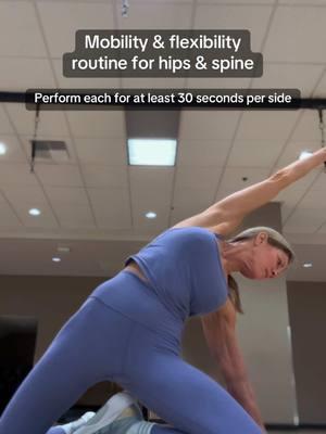 Feeling stiff or tight? After a few surgeries (IYKYK), I’m making mobility one of my top 2025 goals. 💪 This routine is all about opening up tight hips and a stiff spine—consistency is 🔑 to moving and feeling better. Save this and follow along—just 30 seconds per side! Let’s work on mobility together this year. 🌀 Hit follow if mobility, strength, and feeling good are on your 2025 goals too! #MobilityOver40 #HealthyHips #SpineHealth #Over40Fitness #LongevityGoals #MobilityFlow #FitnessOver50 #RecoveryJourney #WellnessOver40 #MobilityMatters #FitnessGoals #HealthyLiving2025 #Over50Fitness