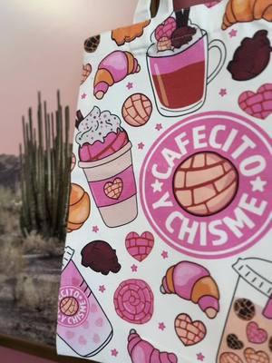 Cafecito y Chime tote bag 🎀 #spanishtiktok #cafecito #cafeychisme #cafecitoychisme #coffee #totebag #pink #ValentinesDay 