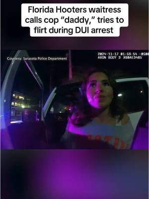 The Sarasota Police Department released bodycam video showing Sophia Ross, 22, getting arrested for DUI in November. Ross is seen trying to flirt with the officer who pulled her over. To read the full story, click the link in our bio or download the FOX Local app.  #fyp #fox13news #florida #sarasota #hooters 