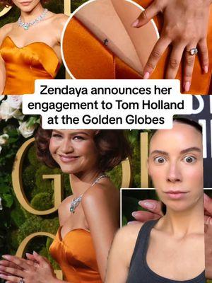 It’s forever for Tom & Zendaya!!! 💍 and her new tattoo has us on the floor ⚓️😭  @Jana Rosenberg  #zendaya #tomholland #goldenglobes 