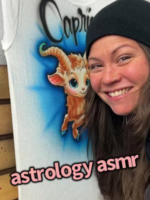 Happy birthday Capricorn! A cute sea-goat for this new year sign..some more asmr airbrush for you to enjoy ..thank you! …#asmr #asmrairbrush #airbrush #script #calligraphy #graffiti #lettering #vintage #y2k #90sfashion #womenartists #customapparel #painting #surfnspraystencils #surfnspray  #capricornszn #astrology #zodiac #capricorn  