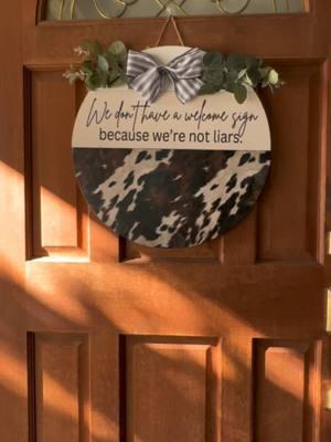 Let your door sign speak for itself with our newest collection! #doorsign #funnysayings #funny #door #doordecor #darlingdoordecor #hobbylobby #homegoods #target #giftidea #humor #hilarious #joke #jokes #porchdecor #springcleaning #aesthetic #western #cow #country #aesthetic 