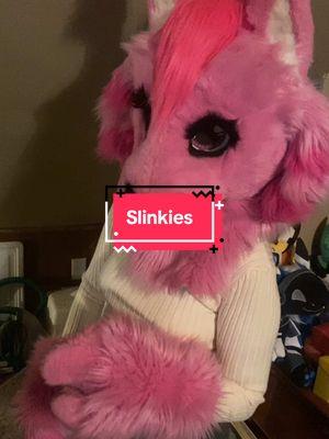 Slinkies are fun when pushed down the stairs. #fyp #furry #pink #tigerlynx #fursona #fursuit #fursuiter #furrytiktok #furrytiktoker #acting #meme #mood #slinkies #pushdownthestairs 