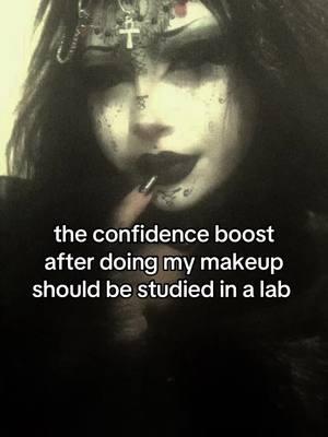 makes me feel unreal . . . . . #08 #gothic #doll #makeup #confidence #foryoupage #goth #tradgoth #deathrocker #tradgothmakeup 