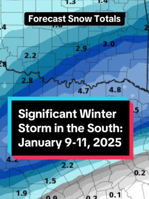 1/6/25: 🚨 Major snow and ice storm is expected in the southern and eastern US, January 9-11, 2025 🚨 #weather #weathertok #meteorologist #snowstradamus #snowstorm #winterstorm #ice #freezingrain #texas #dallas #okc #tulsa #memphis #alabama #mississippi #georgia #tennessee #carolinas #washingtondc #baltimore #philly #nyc #boston 