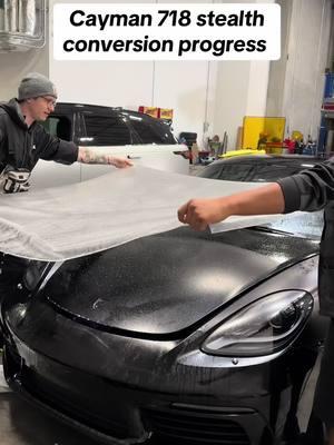 718 cayman going from gloss to satin with a stealth conversion 🛡️#ppf #stealthppf #ppfinstaller #ppffilm #porsche #cayman 