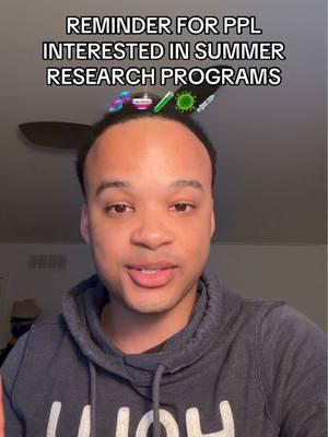 don’t forget about summer research programs! Deadlines are almost here! #premed #premedstudent #premedmotivation #medicalstudent #medicalschool #summerresearch #summerresearchprogram #undergraduateresearch #undergraduateresearcher #research 