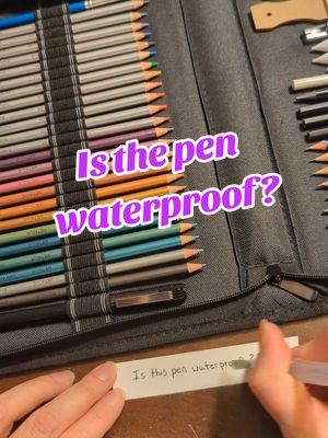 quick waterproof test for the pen included in this set! #artgoals #newyearsresolution #artsupplies #artsupplyreview #pentest #grabie @grabieofficial 