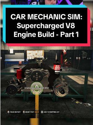 V8 SUPERCHARGED ENGINE BUILD! In #carmechanicsimulator2021 #gamingontikok #xrideordie #carrestoration #engineswap 