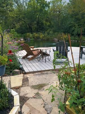 Hidden amongst the trees, you can find this area of relaxation  #iowawaterscapes #justaddwateria #iowa #desmoines #waterfall #pond #outdoorliving #landscaping #waterscape #aquascape #peaceful 