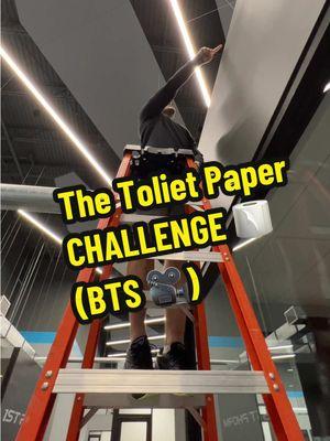 This was the real challenge 😅                 #bts #challenge #nobodysgonnaknow #primalfear #ladder #shenanigans #humor #tp #officelife #1stphorm #fyp