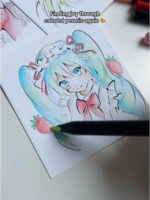 Healing the inner artsy child 😌✌️🎨 #coloredpencilartist #animeillustration #animeartwork #traditionalanimeart #vocaloidart #genshinart 