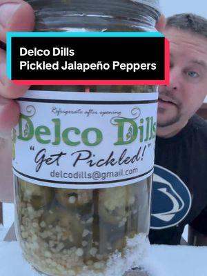 Delco Dills Pickled Jalapeño Peppers.    You can find them on Facebook and Instagram #picklereview #brinetime #pickledjalapenos