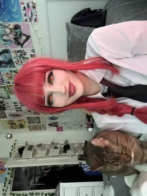 i love my cat she’s so cute (going live on twitch in 5 minutes!!) #cat #makima #makimacosplay #makimachainsawman #coloredcontacts #coloredcontactlenses #cosplay #cosplayer #cosplaygirl #chainsawmancosplay #chainsawman 