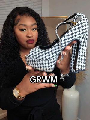 get into the look, but the shoes did it for me. 🖤 platform heels: @FashionNova #getreadywithme #grwmhair #grwmmakeup #grwmoutfit #allblackoutfit #fashiontiktok #fashionnova #blackgirltok #getdresswithme #platformheels 