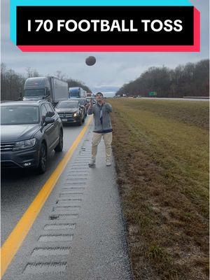 Interstate 70 football toss in traffic #football #toss #ravens #interstate #70 #ohio #traffic 