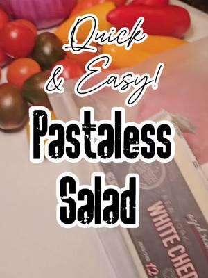 Pastaless salad! This is a quick and easy alternative to traditional pasta salads! Great for lunch or as a side dish! #pasta #pastaless #salad #keto #lowcarbrecipes #lowcarb #ketorecipes #easymeals  #recipesoftiktok #recipes #quickandeasylunch #lunchideas #lunchideas #lunchideasforwork #sidedish #healthyeating #mealprep #choppedsalad #newyeargoals 