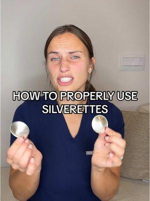 There is a right & wrong way to use silverettes. You want to make sure to use them properly to not create more damage. I offer FREE virtual 1:1 consultations through insurance. If you would like to schedule an appointment with me, click the link in my bio to see if you’re eligible. If approved, you will receive an email from me to schedule an appointment. #ibclc #lactationconsultant #breastfeeding #breastmilk #postpartum #nurse #breastfeedingtips #ftm #exclusivelybreastfeeding #silverettes #silver #latchpain #soreness 