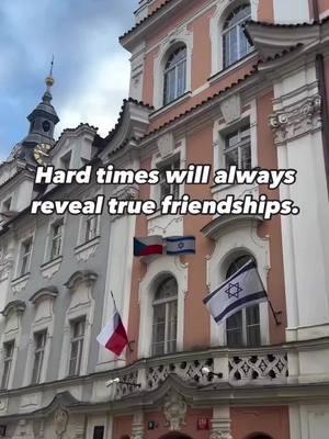 Jewish Townhall, Prague Since October 7th, Czech families and institutions have displayed Israeli flags in their windows to show support during these challenging times. It's a powertul testament to the resilience of the Czech people, who have refused to fall for antisemitic propaganda. Israelis and Jews are not only welcomed, but respected, reflecting the strong sense of solidarity and respect that defines the nation. #prauge #czechrepublic #israel