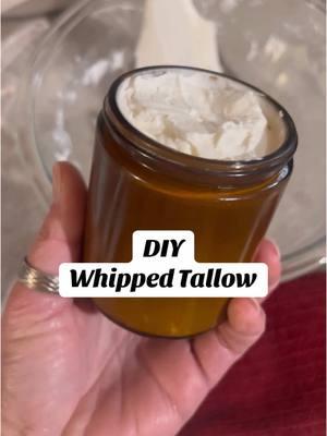 DIY Whipped Tallow tutorial - You can make this tallow in so many different ways using herbs & essential oils!! Everything I used is at the top of my profile!  #whippedtallow #DIY #tallow 