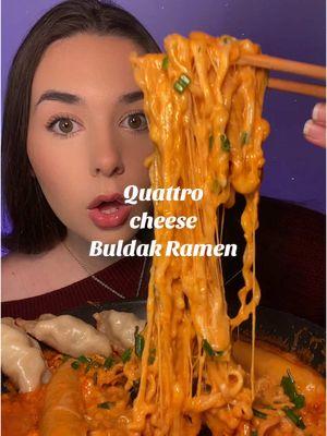 Extra cheesy Quattro cheese buldak Mukbang!🍜🥟🧀🧀🧀 why don’t I eat this flavor more often??😍😍 @Buldak #buldak #buldakramen #buldaknoodles #buldakcarbonara #mukbang #mukbangvideo #mukbangeatingshow #mukbangasmr #eating #eatwithme #eatingsounds #eatingvideo #eatingasmr #asmr #asmrmukbang #asmrvideo #asmrsounds #asmrfood #creatorsearchinsights #trendingmukbangfood #cheese #spicy #dessert #fyp 