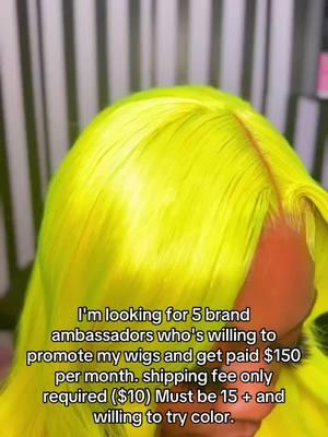 Requirements !! -   Must be at least 15+ yrs old or have parents permission! -   $10 starter fee required before any wig is sent! (chime  , PAYPAL , cashapp ACCEPTED VIA DM ) -   WORLDWIDE shipping only ! -   Must be able to promote 2-3 wigs a month! -   Promote on instagram and or TikTok! -  Must be able to install or get wigs installed! -  Willing to try new colors No follower requirement, $25 starter fee is the only fee you will ever have to pay! Free 2-3 day shipping after first wig. $300 pay monthly, also 10% commission! All wigs are free! #wiginfuencer #wigambassador #freewigs #luxwigs right #lacefrontwig #freelacewigs #ambassadorsneeded #lace #meltedwiginstall #intallingwigs #freelacefronts #fyp #40inchhair #40inches #lacefrontwig #foryoupage #viral #fyp #foryoupage #diamondthebody #brandambassador #wigambassador #viralvideo 