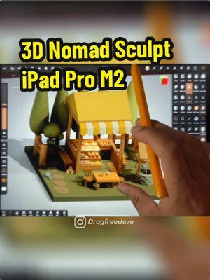 Building worlds in 3D on iPad - #nomadsculpt #3D #timelapse