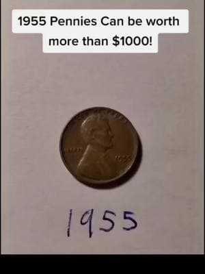 1955 pennies can be worth more than $1000!! #LearnOnTikTok #pennies #coin #fypシ #penny 