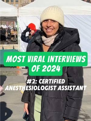 Our 2nd most viral interview from 2024!  How much does a #CertifiedAnesthesiologistAssistant make? Filmed in New York City, but @chabely practices elsewhere! Don't be fooled; a #CAA is far from any ordinary assistant and plays a big role in the medical anesthesia process.  She's also not lying 😉 Watch Chabely's feature on @CNBC Make It to learn more. Huge thanks to Chabely for being transparent with us and sharing more about this amazing career opportunity! #salarytransparentstreet #salarytransparency #paytransparency #topinterviews #mostviralinterviews #mostpopularinterviews 