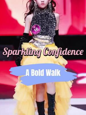 Shining bright with every step! This dazzling combination of sequins and tulle, paired with a fierce gaze, brings the perfect blend of glam and power to the runway. 🌟💛 #fashion #runwayqueen #confidenceinstyle #rolanko #kidsmodel #youngmodel #catwalk #fashionshow #fypシ 