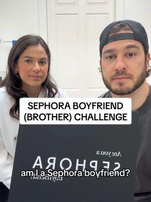 Been training him my whole life for this moment #siblingsbelike #sephoraboyfriend #makeupchallenge #makeupfail #brothertraining #Siblings #competition @luke zelon @sephora 