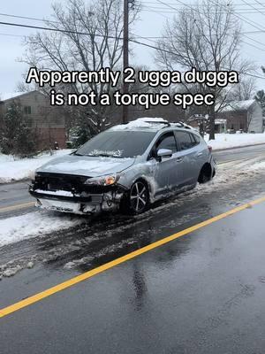 Should have asked for a torque wrench for Christmas #cars #subaru #bagged #stancecar #fyp #crash #crashout #winter #wheels 