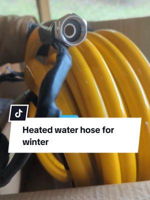 someone asked me which heated water hose we've been using, but I can't find the comment now. check it out in the link in my bio if you'd like to snag one! #frozenhose #freezingtemps #heattape #frozenpipes #wintergarden #horses #liveatock #homestead #farmlife #waterhose #heatedwaterhose 