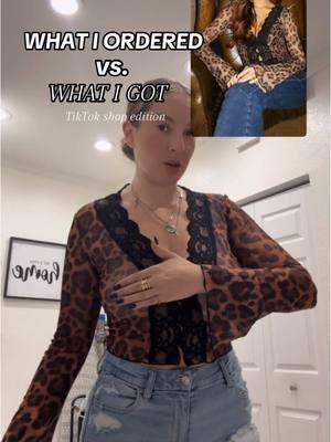 What I ordered vs. what I got (TikTok shop edition) 🛍️🛒 #TikTokShop #cheetahprint #sheertop #viraltops #tiktokshopfinds 