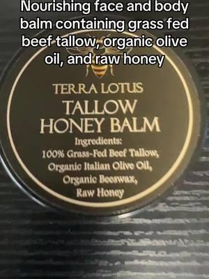 Ingredient benefits: Beef tallow: Rich in vitamins A,K,D essential for healthy skin Olive Oil: Anti inflammatory, soothes irritated and red skin Raw Honey: Retains skin moisture #naturalskincare #naturalskincareproducts #beeftallow #beeftallowskincare #rawhoney #organicoliveoil