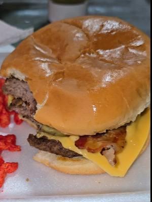 Burgers 🍔  for my kiddos & Hard working man 🥹💗 #burgers #baconburger #krabbypatty #blackstone #bacon #patties  #hotcheetos #nosides #foodietiktok #lovelanguage 