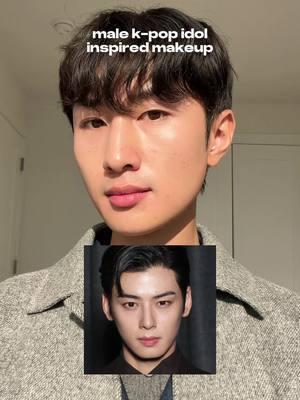 male kpop idol makeup INSPIRED not transformation don’t roast me 😭 products: @Parnell US cushion 25N @CVS Pharmacy nyxx eyebrow pencil  @toocoolforschool US artclass contour @grafen_official lip balm #kpopmakeup #makeuptutorial #kpopidol 