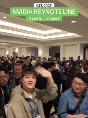 There might be 5090 people in line… 🫣 Every person you see is in a media line or a general admission line. From filming to posting, the line has nearly doubled in size.  #jaredmecham #ces2025 #nvidia #nvidiakeynote