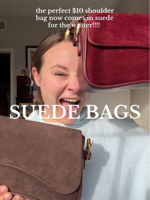 these are perfect for the winter!!! #shoulderbag #shoulderbags #suedebag #pursetok #bagsoftiktok #tiktokpurse 