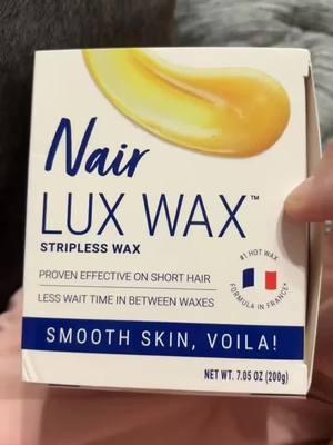 Nair Lux Wax stripless wax from WeSponsored 🤩 this honestly comes in clutch but it’s kinda painful 😅 but it does the job I don’t have to keep using a bunch of shave cream every other day 😩🫠 super easy and quick to melt the wax and lasts a while! I use this along with RoseSkinCo at home laser hair removal tool @Nair @weSponsored #wesponsored #naircare #waxing #waxstrips  #complimentary #gifted #review