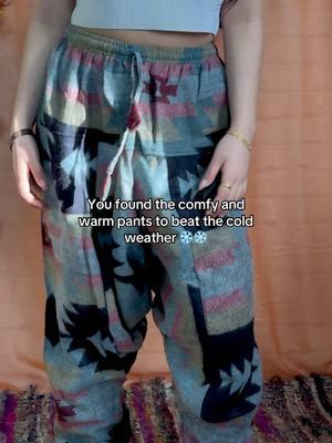 You found the comfiest winter wool blend harem pants that are comfy and warm !! #winterpants #joggers #harempants #winterfashion #karmanepalcrafts #tiktokfashion #warmpants #unisexfashion #baggypants #woolblend 