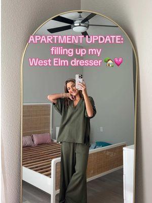 another apartment update! today we filled up my @West Elm dresser and gave all of my clothes a home 🏡💗 #apartment #furniture #westelm