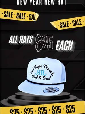 Probably the only time we will ever do this sale. ALL HATS $25 for our new year new hat sale! 🔥🔥 this will last until Sunday at 8PM EST! Check out our shop now. #redropethreads #hatco #flashsale #discount #TikTokShop #tiktok #fyp #viral #newyear 