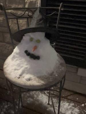 When there’s too much ice for a snowman one makes a snow ghost ❄️👻#snowstorm2025 #saraeleanor #jacksonmchugh #Siblings 