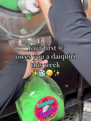 Who owes you a daiquiri? 🤭 #bartenderlife #daiquiri #bartendersofinstagram #okc #bartok #bartenders #bar #daiquiribar #bartendersoftiktok 