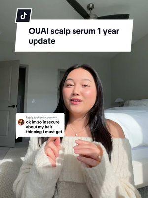 Replying to @skee The ONE hair product I’m bringing with me into 2025? OUAI Scalp Serum! ✨ If you’re dealing with hair thinning or loss, this magic in a bottle will kickstart your hair growth journey. 🌿 #TheOUAI #OUAIPartner  #hairloss #hairthinning #hairglowup #ouaiscalpserum #thinhair #scalpcare #OUAI #hairloss #hairtok #relatable