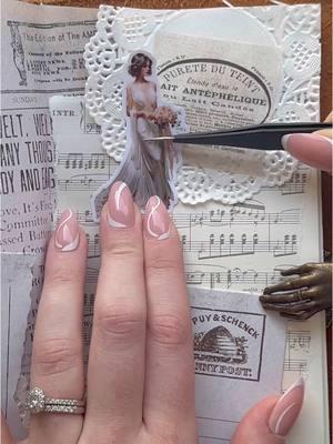 Replying to @My Journal Diary Me too 🤍👰🏻🤵🏻 #artjournal #vintage #asmr #anxietyreliever #hobby #journalwithme #journalpage #artjournalspread #scrapbooking #creativejournal #junkjournal #journalwithme #journalwithart #vintagejournal #aesthetic 