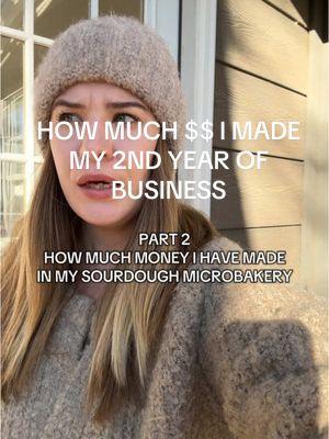 PART 2: how much money I have made in my sourdough microbakery!  Watch part 1 to see what my first year in business was like 🥰 I’m super content with my microbakery income and I’m so happy to be able to hire someone and bless them with a part-time income while I get to also support my own family.  Happy baking :) #sourdough #microbakery #cottagebakery 