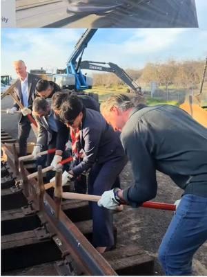 Today, I joined the California High-Speed Rail Authority, local leaders, and workers to celebrate the start of track-laying for California high-speed rail. No state in America is closer to launching a high-speed rail than California — and we’ll continue to build the future of transportation right here in the Central Valley 🚄⛏️ #California #HighSpeedRail #Infrastructure #News